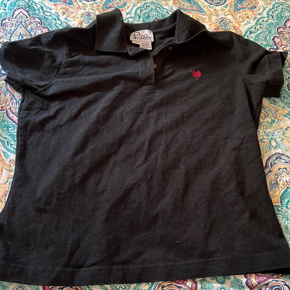 Childrens M Lilly Pulitzer Black Polo Shirt